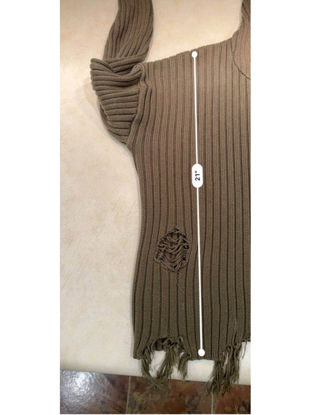 Buckle Gilded Intent Green Distressed Sweater - Picture 5 of 7